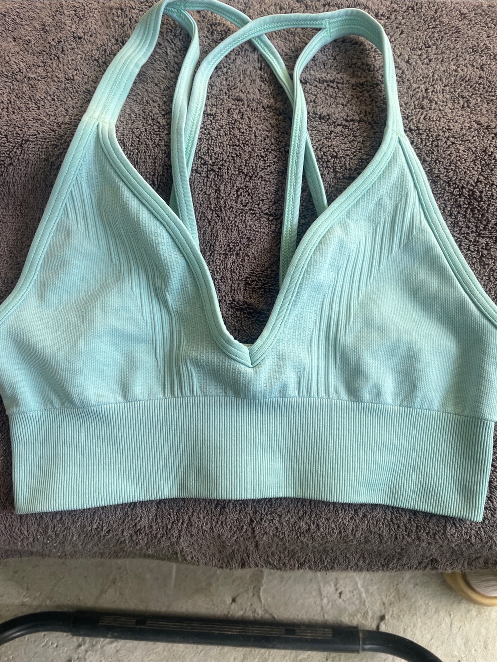 lululemon athletica Light Aqua V‑Neck Seamless Sports Bralette